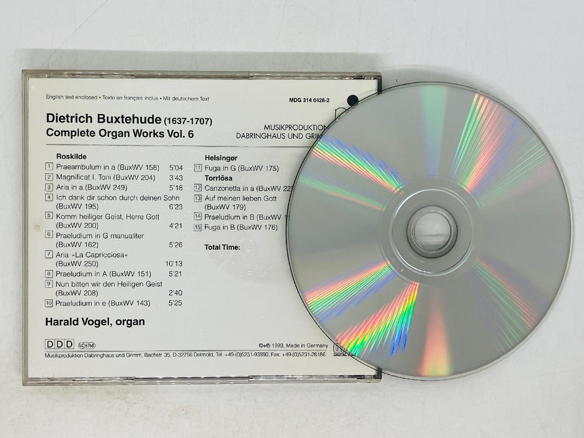 即決CD 独盤 Buxtehude Complete Organ Works Vol.6 HARALD VOGEL MDG 314 0426-2 Germany G02_画像2