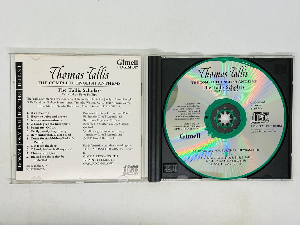 即決CD 【ふち緑塗】タリス・アンセム全集 タリス・スコラーズ 指揮 ピーター・フィリップス Thomas Tallis Gimell 帯付き I04_画像3