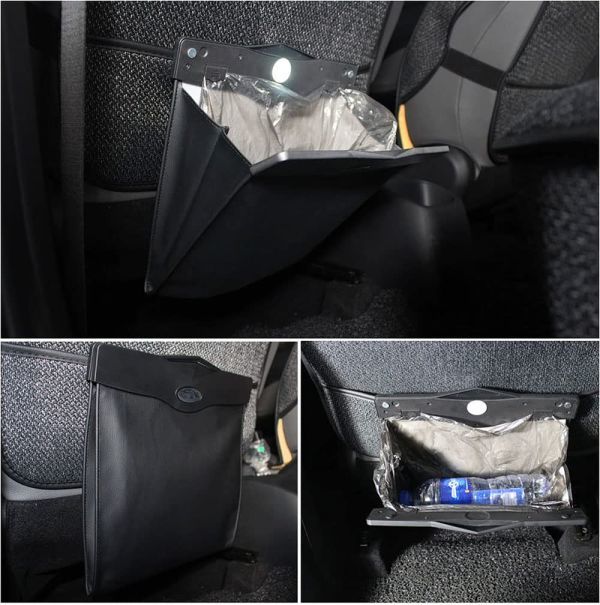 ゴミ箱 ブラック 車 車内 アイデア 収納 LEDライト ダストボックス カー用品 折りたたみ シンプル ゴミ袋_画像6