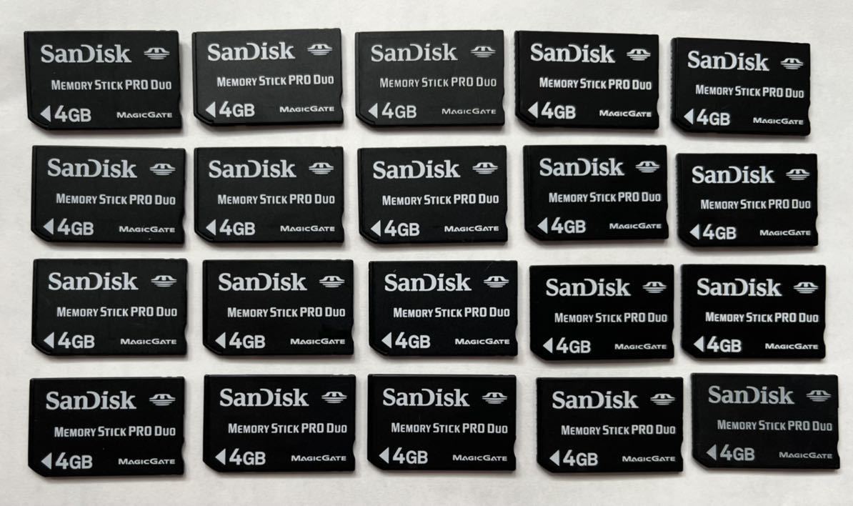 ★送料無料★ SanDisk/memory stick pro duo 4GB 20枚まとめ売り メモリースティック/PSP/メモリーカード フォーマット済み動作品_画像1