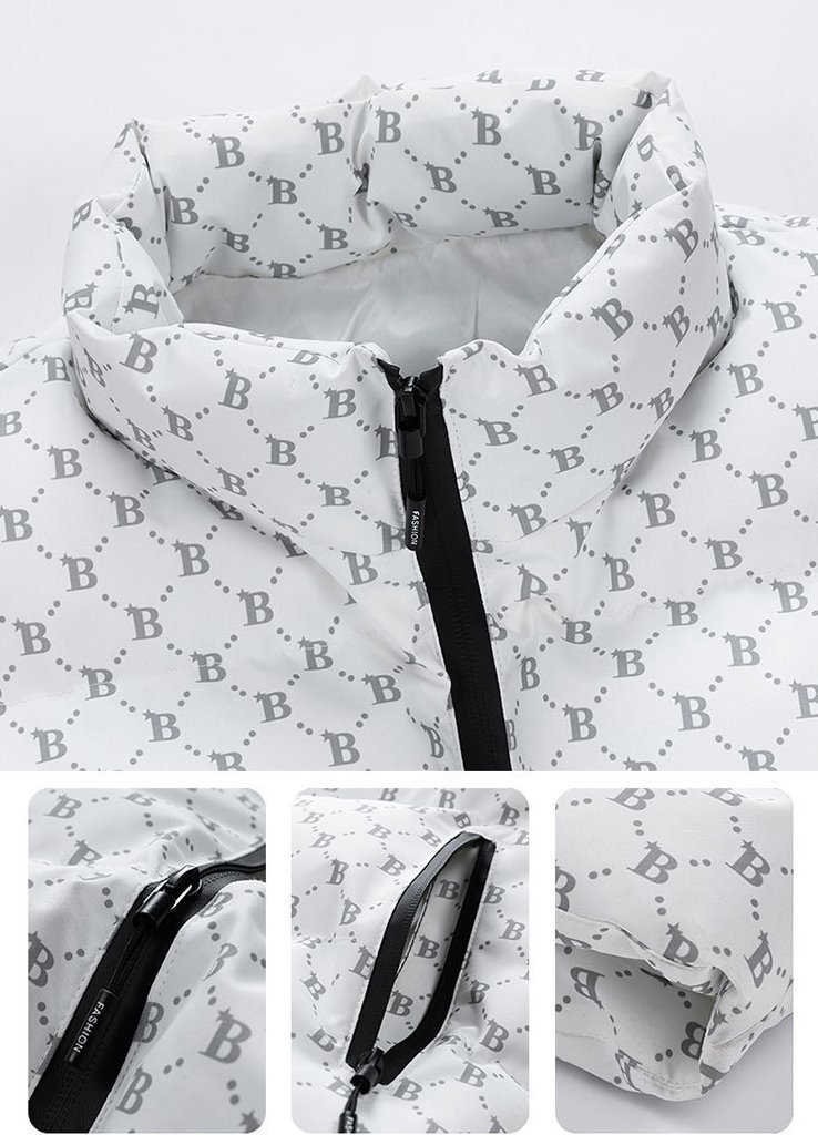  new goods monogram pattern down vest total pattern cotton inside the best monogram pattern Down Vest black black size XL[ free shipping ]
