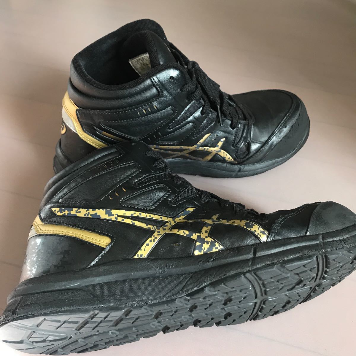 安全靴 アシックス ASICS ブラック&ゴールド 25.5cm USED_画像7