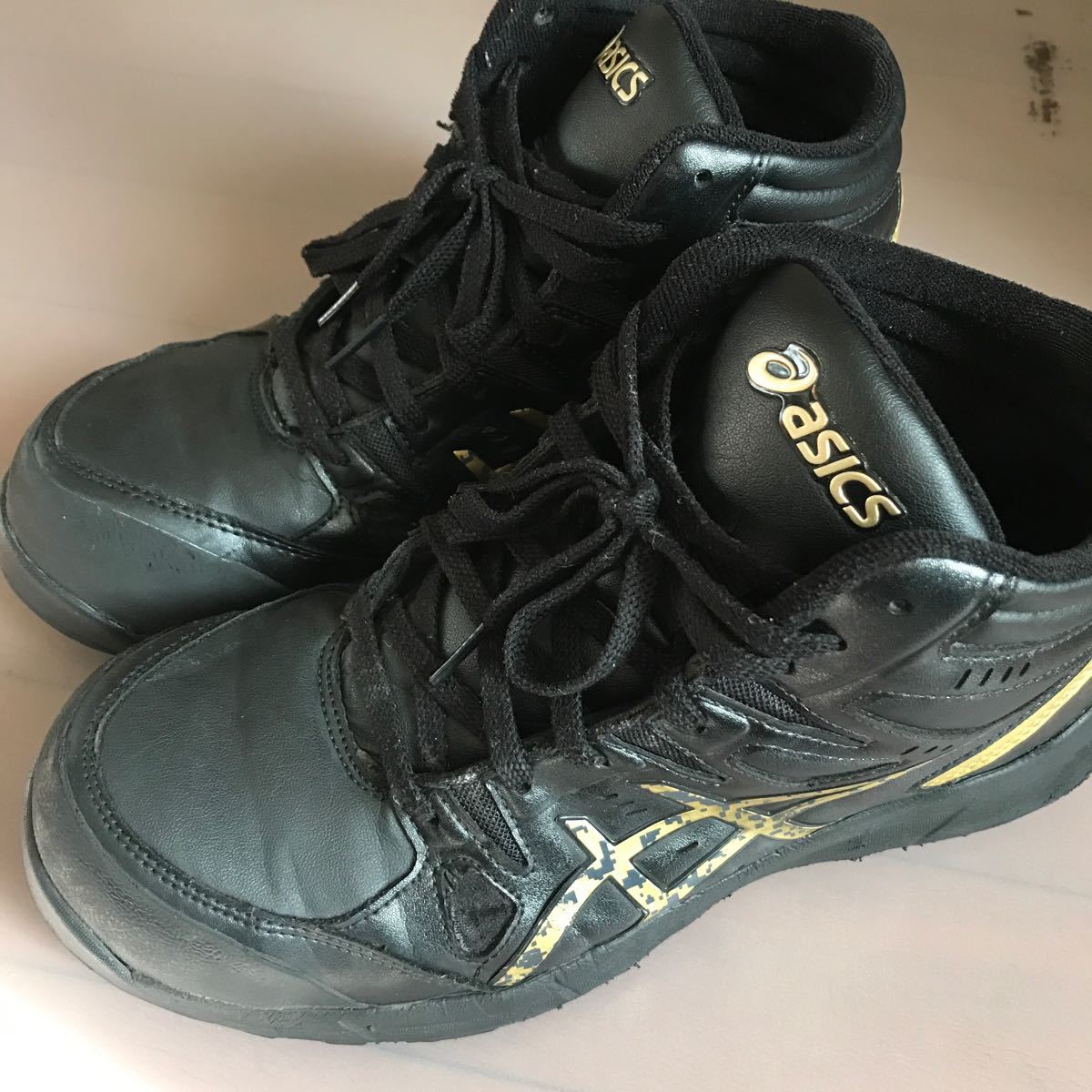 安全靴 アシックス ASICS ブラック&ゴールド 25.5cm USED_画像4