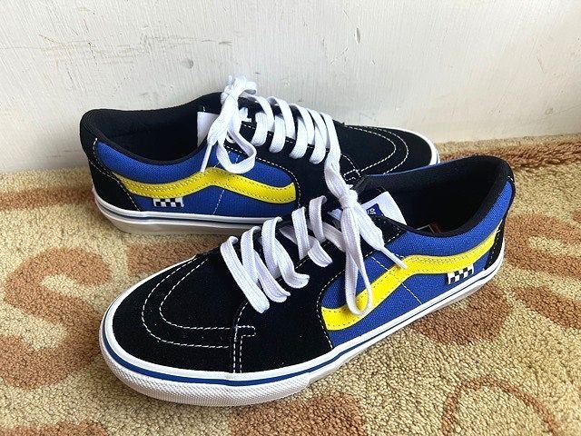 VANS SKATE SK8-Low 2８cm バンズ スケートボーディング pro プロ 黒×青×黄