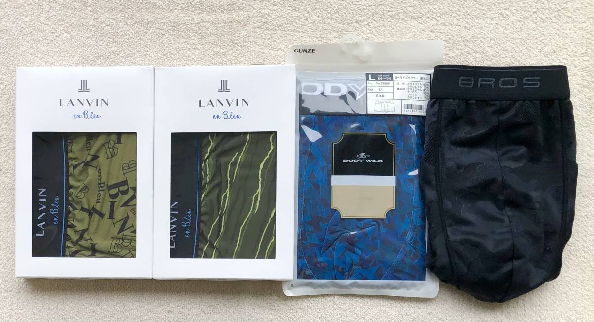 LANVIN en Bleu＆BODY WILD＆BROS ボクサーパンツ Ｌサイズ 4枚セット 日本製 ☆送料無料