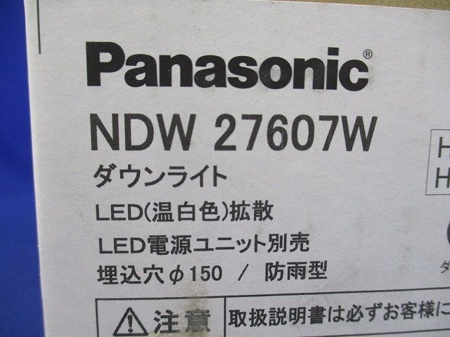 軒下用LEDダウンライト 本体のみ ホワイト 電源ユニット別売 温白色 NDW27607W_画像2