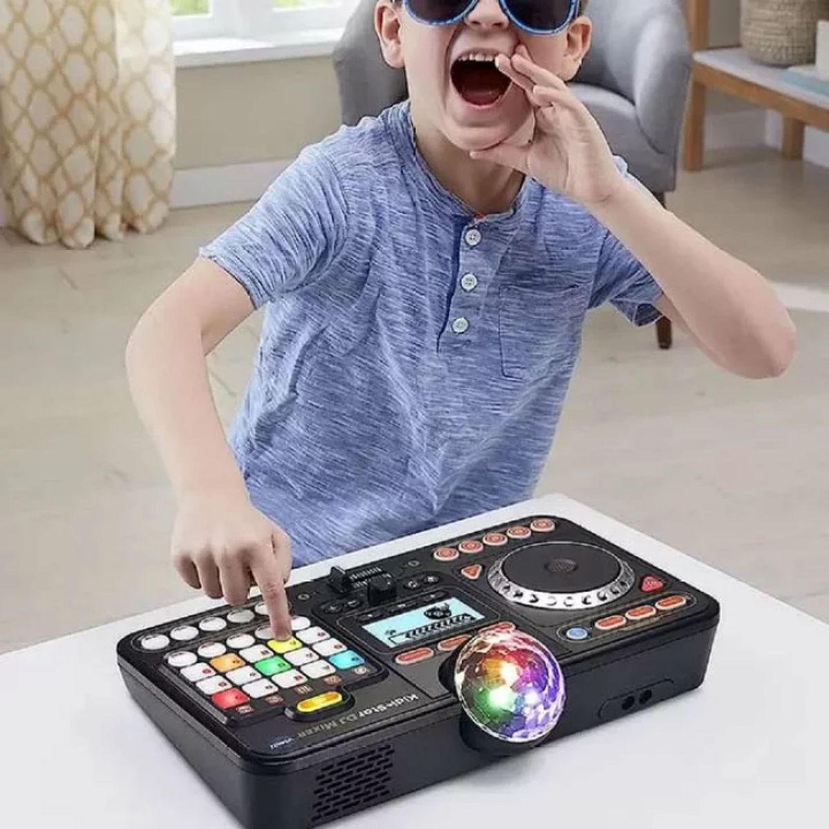 Vtech kidistar キディスター DJミキサー おもちゃのDJスクラッチパッド ミラーボール付き