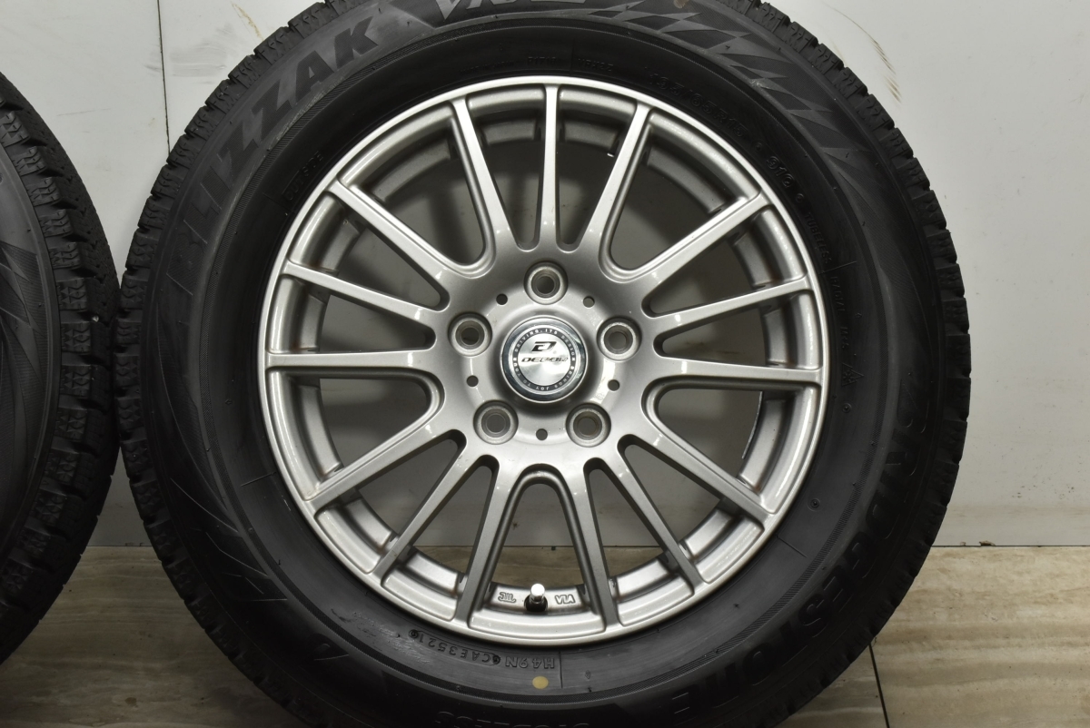 【超バリ溝 美品】DEBOR 15in 6J +53 PCD114.3 ブリヂストン ブリザック VRX2 195/65R15 ノア ヴォクシー ステップワゴン プレマシー_画像6