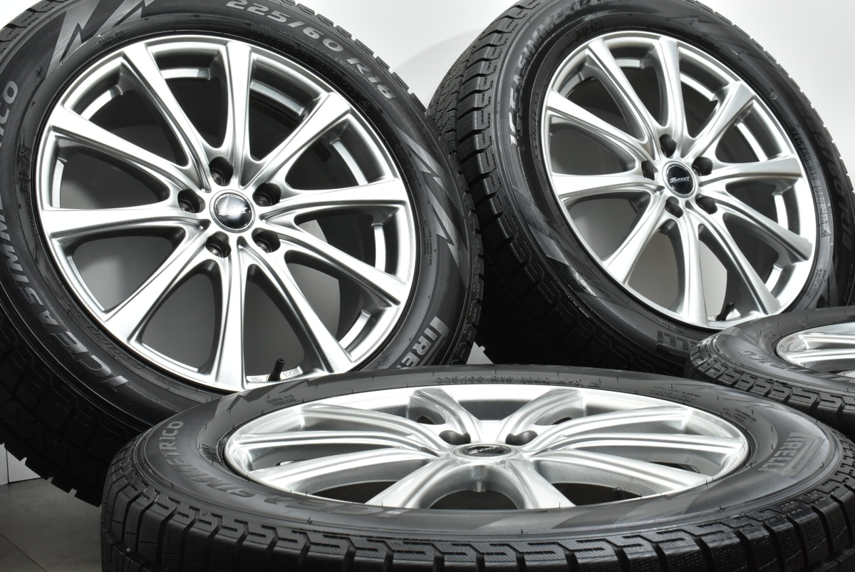 【バリ溝 美品】Boxer 18in 7J +48 PCD114.3 ピレリ アイスアシンメトリコ 225/60R18 エクストレイル CX-8 CX-5 レガシィアウトバック_画像2