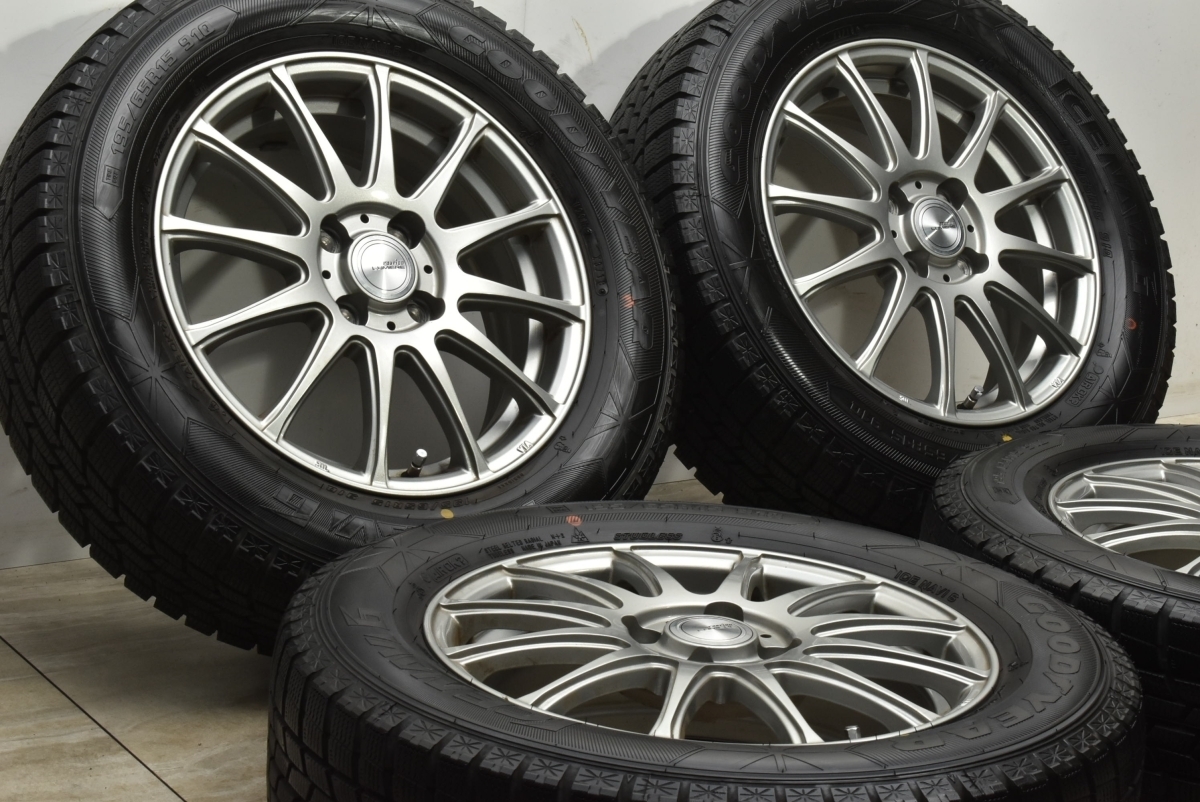 【美品】ラブリオン 15in 5.5J +42 PCD100 グッドイヤー アイスナビ6 195/65R15 カローラフィールダー アクシオ ノートオーラ 送料無料_画像2