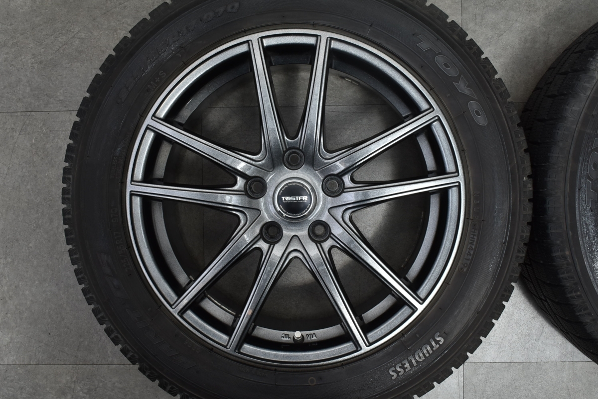 【美品】TRISTER 17in 7J +53 PCD114.3 トーヨー ガリットG5 225/55R17 アルファード ヴェルファイア ヴェゼル MAZDA6 アテンザ 送料無料_画像3