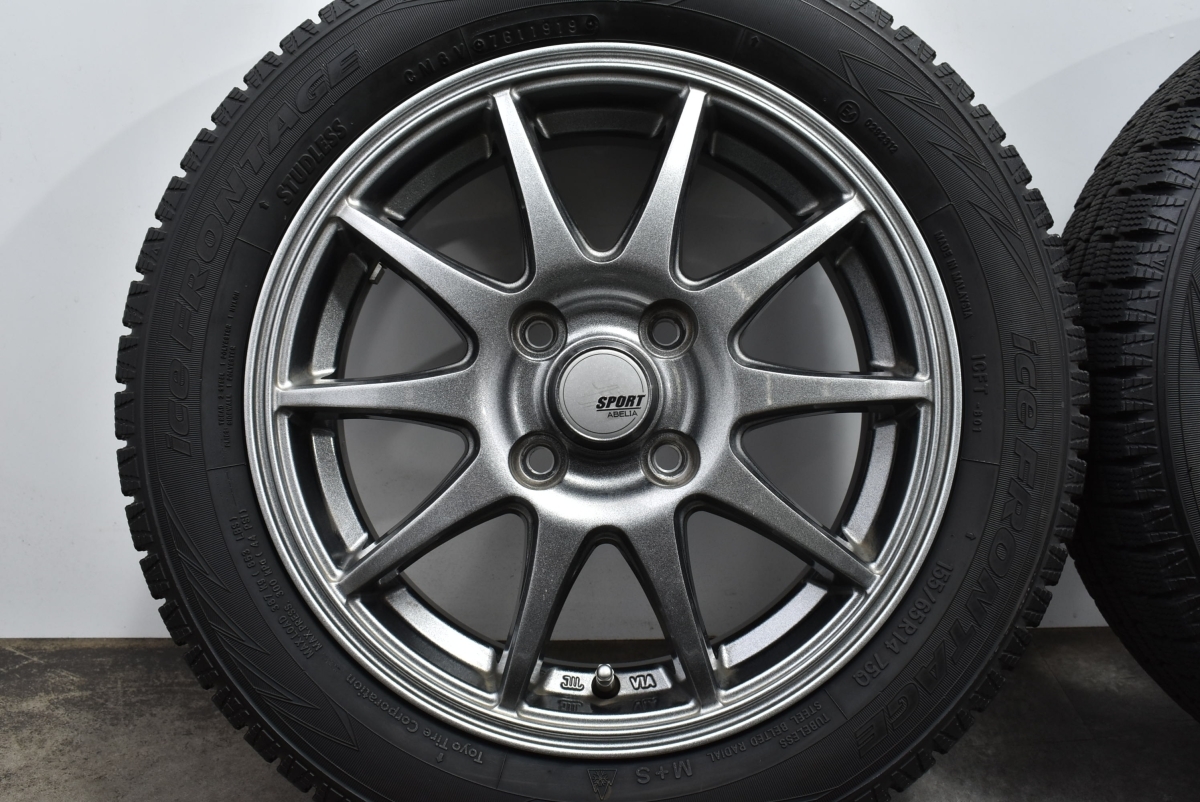 【バリ溝品】ABELIA 14in 4.5J +45 PCD100 アイスフロンテージ 155/65R14N-BOX WGN ONE ワゴンR タント ムーブ ウェイク サクラ デイズ_画像5