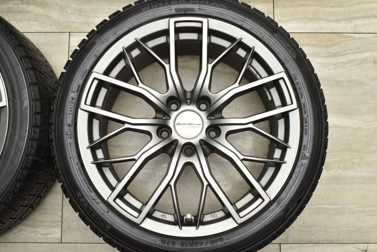 【美品】ユーロバーン 18in 8JJ +40 PCD120 ダンロップ ウィンターマックス WM02 245/40R18 BMW 5シリーズ スタッドレス 交換用 即納可能_画像4