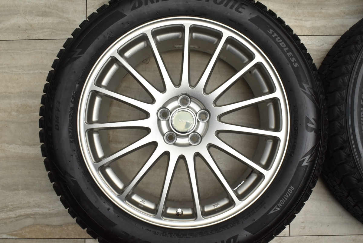 【バリ溝 美品】エコフォルム 18in 7.5J +55 PCD100 ブリヂストン ブリザック DM-V3 225/55R18 SJフォレスター XV 交換用 スタッドレス_画像3