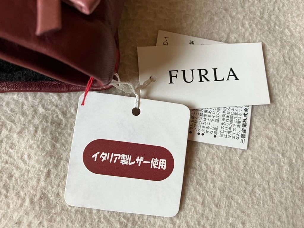 ★新品★ FURLA ラム革 リボンがキュート 手袋 レディース サイズ21センチ ワインブラウン_画像6