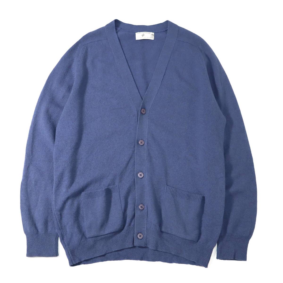 [L程度] James Pringle ウール ニット カーディガン ポケット付き ブルー セーター スコットランド ビンテージ vintage 70s 80s 90s