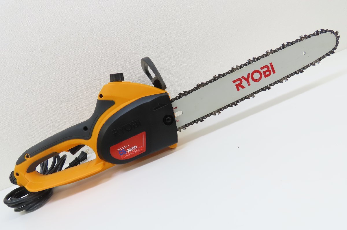 RYOBI/KYOCERA/京セラ CS-3605 電気チェンソー サイズ：長さ703×幅194×190mm ケーブルの長さ：2m 二重絶縁 切断 伐採 工具 電動_画像2