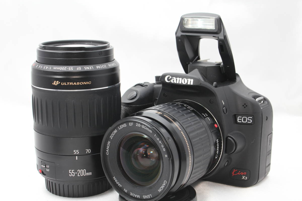 ★【限定！一眼レフスターティングセット】 Canon EOS Kiss X3 ★ EF28-80mm II USM EF55-200mm II USM_画像2