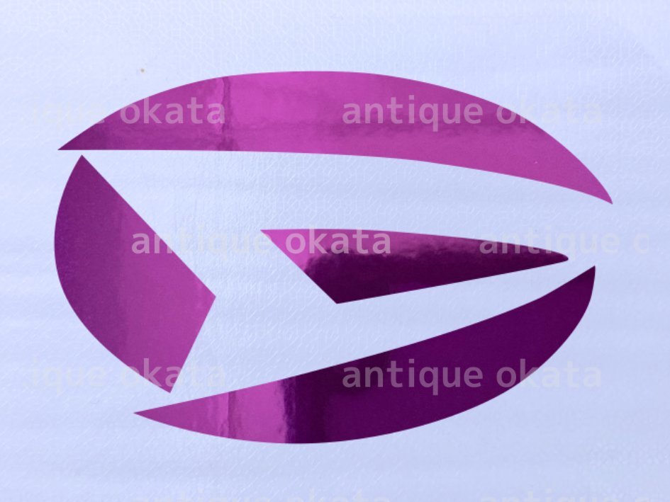 紫 パープル 鏡面 メッキ 調 クローム シート ダイハツ 外装用 エンブレム 111x67mm ステッカー ハイゼット タント ムーヴ ミラ_画像1