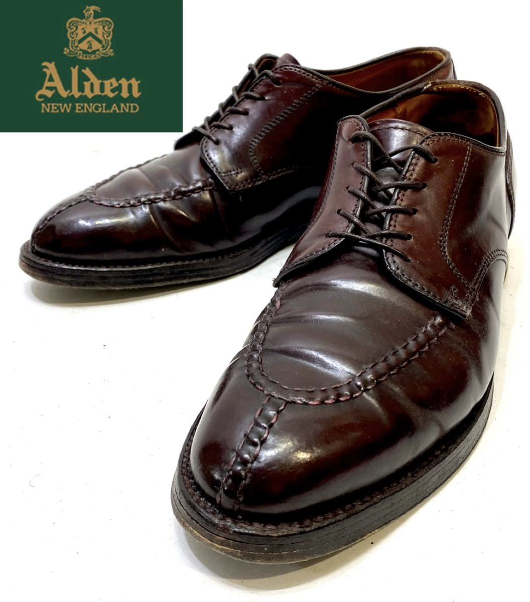 ALDEN 2210 cordovan leather Uチップ バーガンディ オールデン コードバンレザーシューズ 革靴 ドレスshoes ビジネス レースアップ 7D_画像1