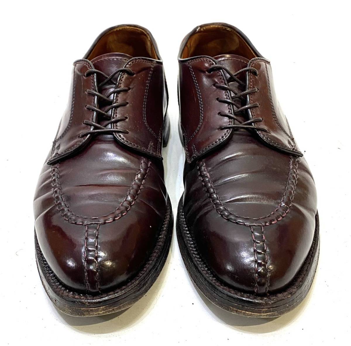 ALDEN 2210 cordovan leather Uチップ バーガンディ オールデン コードバンレザーシューズ 革靴 ドレスshoes ビジネス レースアップ 7D_画像2
