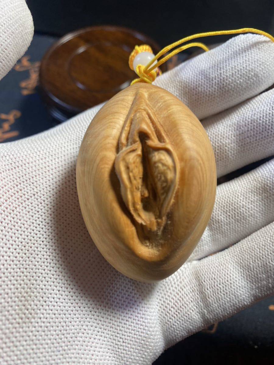 既決　古美術　縁起物　香りの良い木　香の木根付　女性器　女陰　春画　工芸品　2種セット_画像2