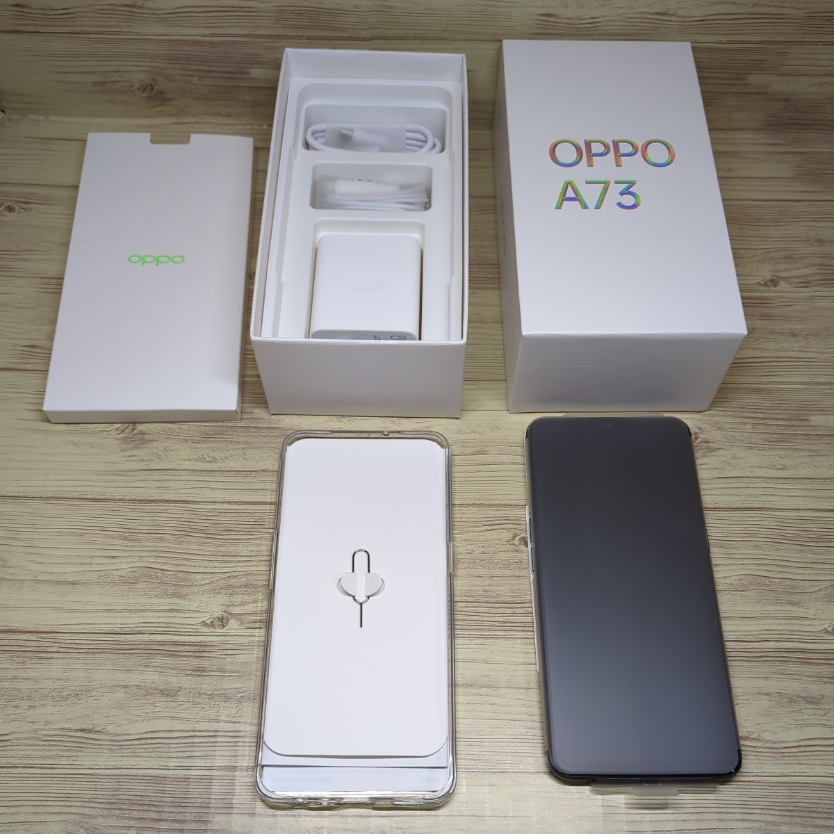 【送料無料】【未使用品】OPPO A73 CPH2099 Android スマートフォン スマホ ネイビーブルー 付属品一式 アンドロイド_画像1