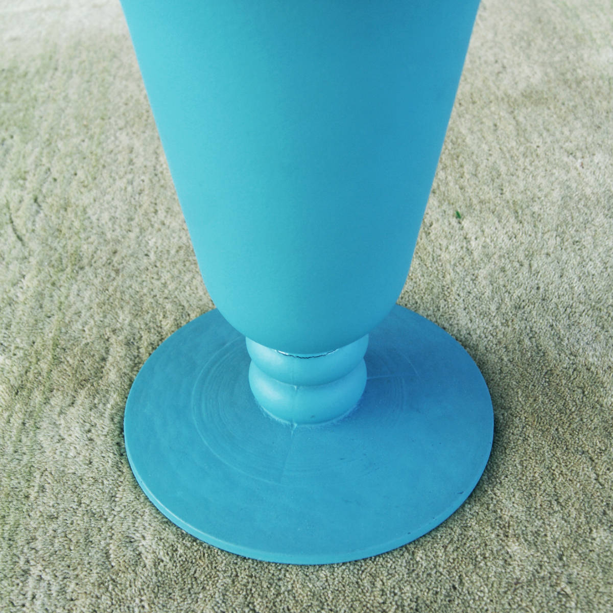 5600h【SPAIN スペイン製 ターコイズブルーの ガラス フラワーベース 高さ31cm】ペデスタル型 花瓶 フラワーポット◎の画像4