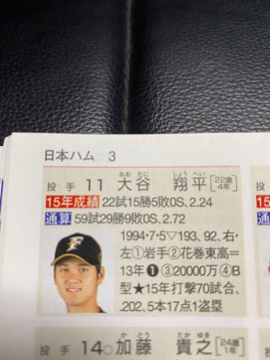 プロ野球選手ガイドブック　2016  大谷翔平