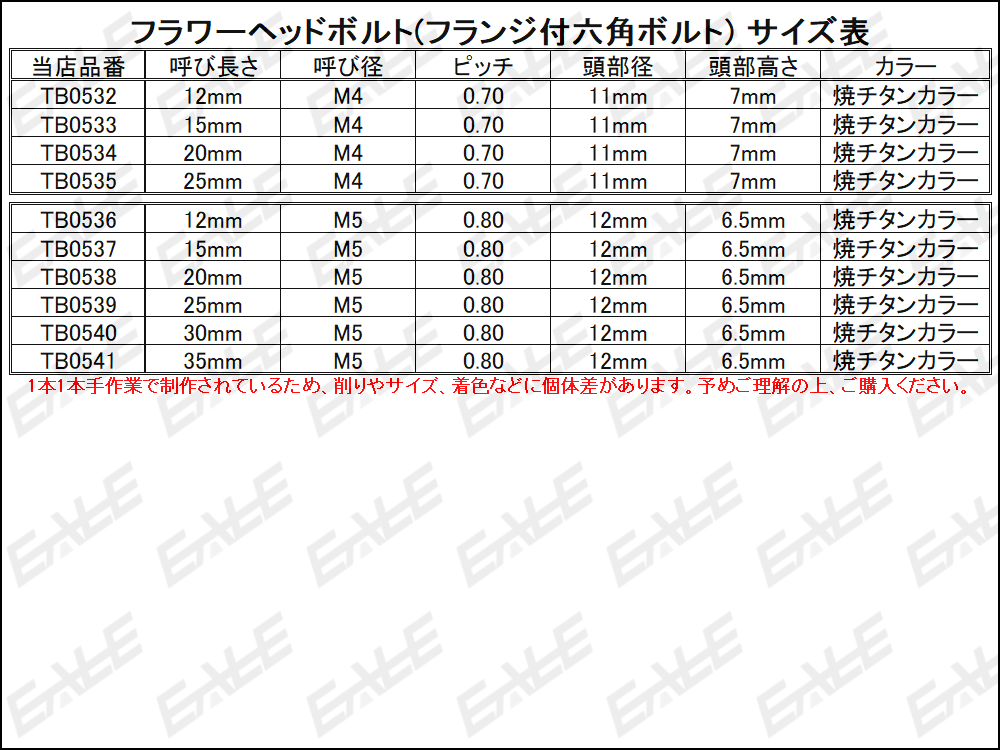 M4×15mm フラワーヘッドボルト フランジ付き六角ボルト ステンレス削り出し メーターやキャブなどに 焼チタンカラー TB0533_出品はM4焼チタンカラーの15mmです。