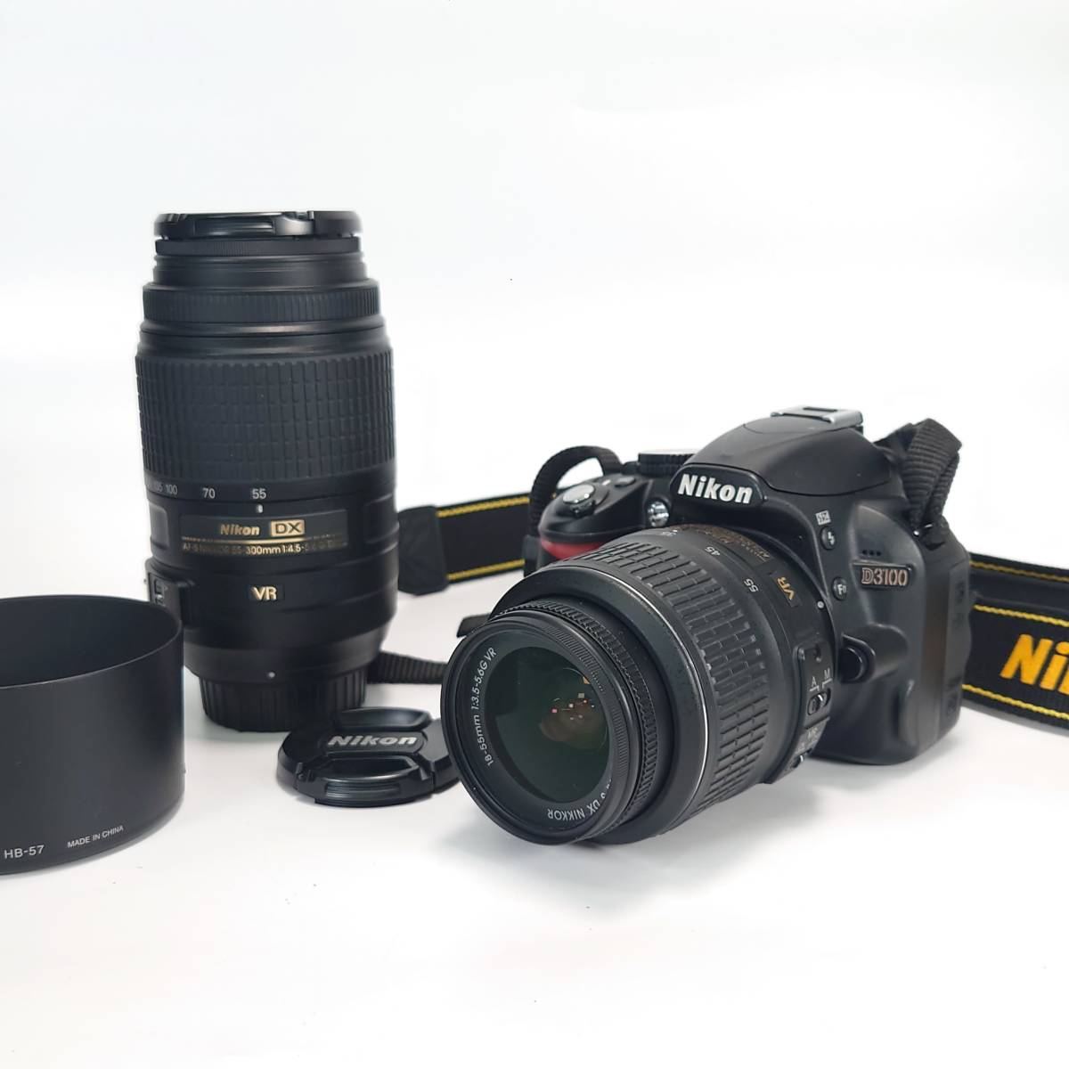 Nikon デジタル一眼レフカメラ D3100 ダブルズームキット AF-S DX NIKKOR 18-55mm 3.5-5.6 G VR 55-200mm F4-5.6G ED VR APS-C ニコン_画像1