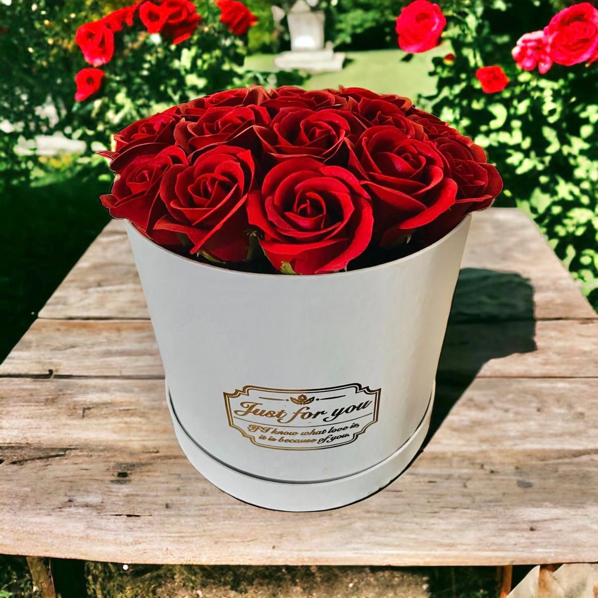 ⑤「サヴォンローズ」 ２０本　フラワーボックス　ワインレッド　バラ　薔薇　プレゼントに！