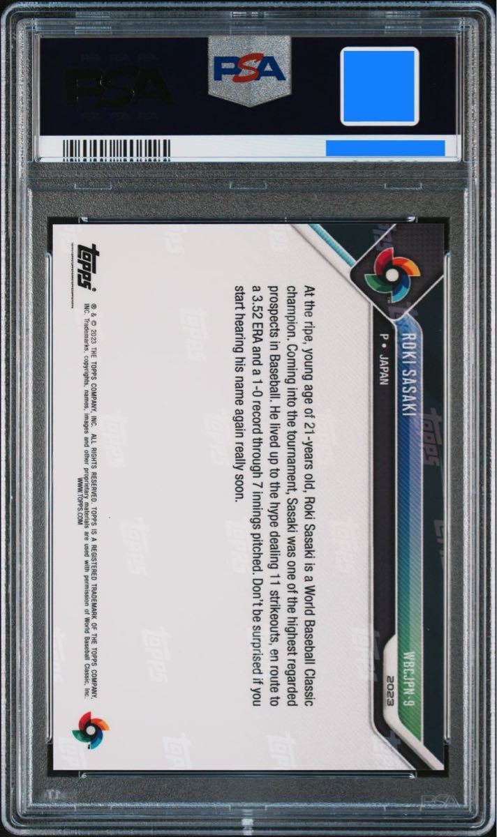 PSA10 鑑定済】佐々木朗希 2023 Topps Now #WBCJPN9-