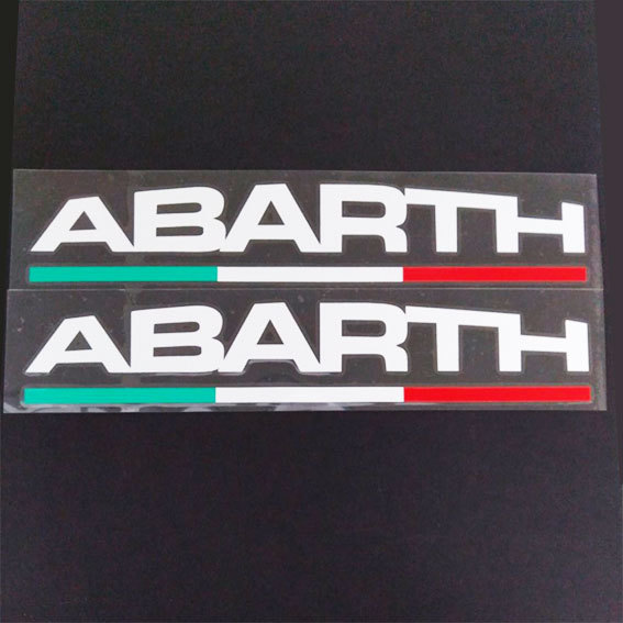 ABARTH アバルト ステッカーデカール ホワイト　２枚セット_画像1