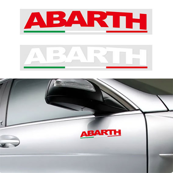 ABARTH アバルト ステッカーデカール ホワイト　２枚セット_画像6