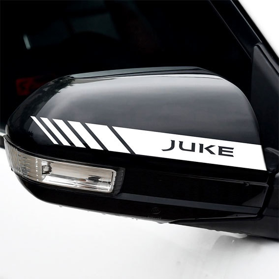 JUKE juke door mirror sticker silver white ( white )1 set 