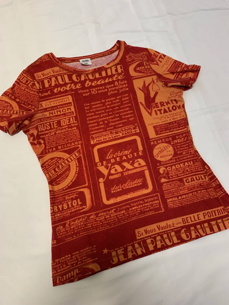 Jean Paul GAULTIER ジャンポールゴルチエ ゴルチェ　Tシャツ　カットソー　トップス　オレンジ　赤　アーカイブ　archive tops_画像2