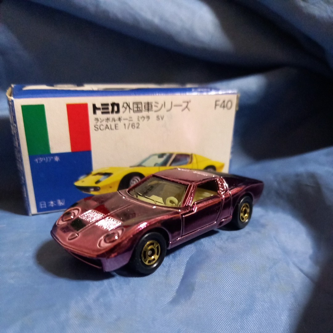 トミカ ランボルギーニ ミウラ SV 日本製 紫 メッキ 絶版 青箱 F40