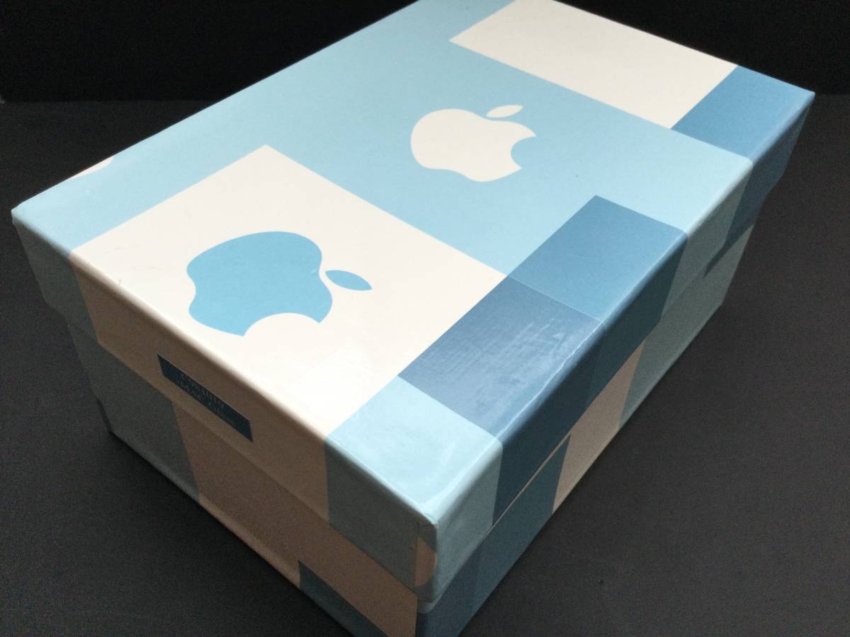 [ rare * new goods *25 year unused storage ] Apple Apple Logo Mark entering iMac glass (Color:Blue)( vanity case entering )
