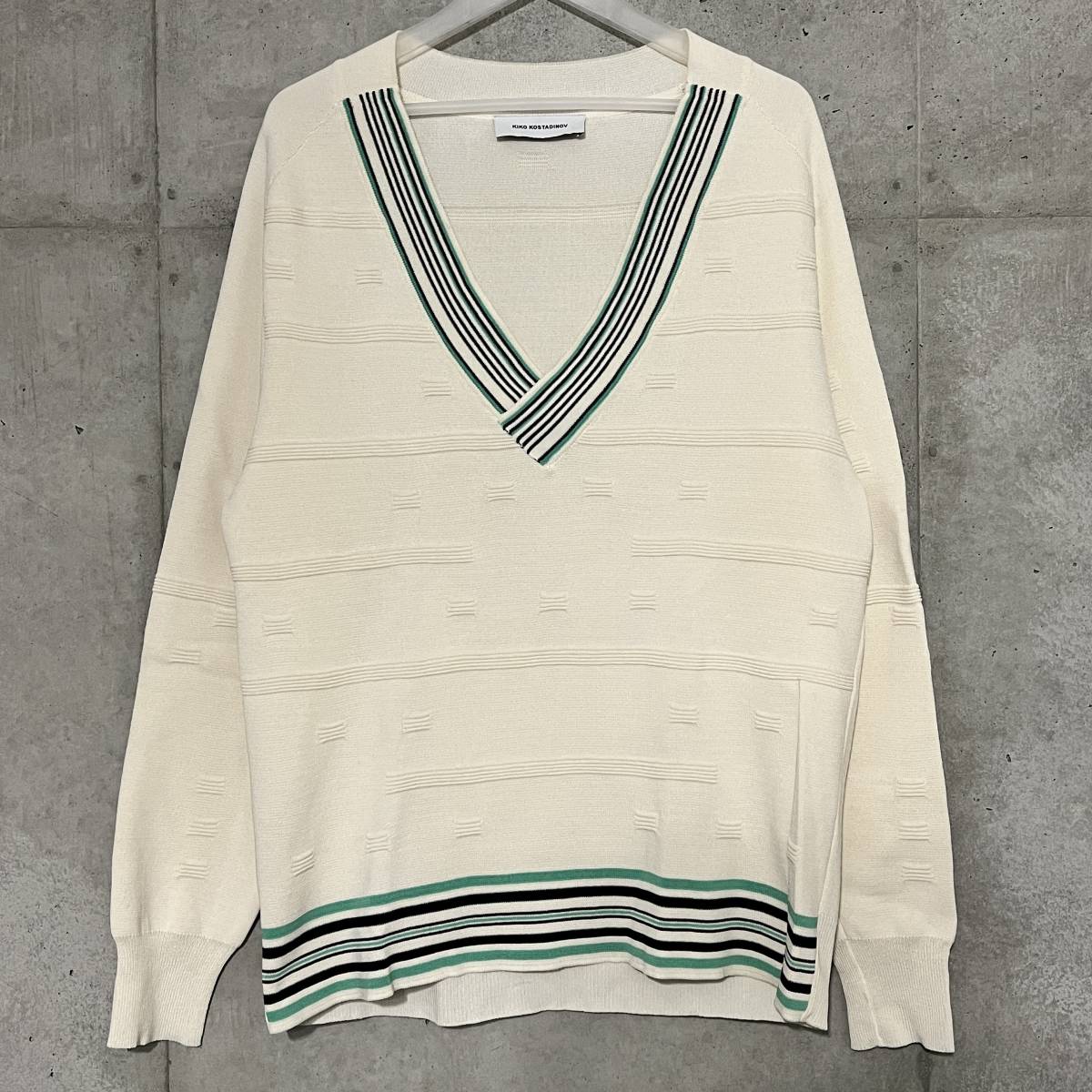 1000円スタート【KIKO KOSTADINOV / キココスタディノフ】Steretton Knit Sweater Vネック ニット 44サイズ_画像1