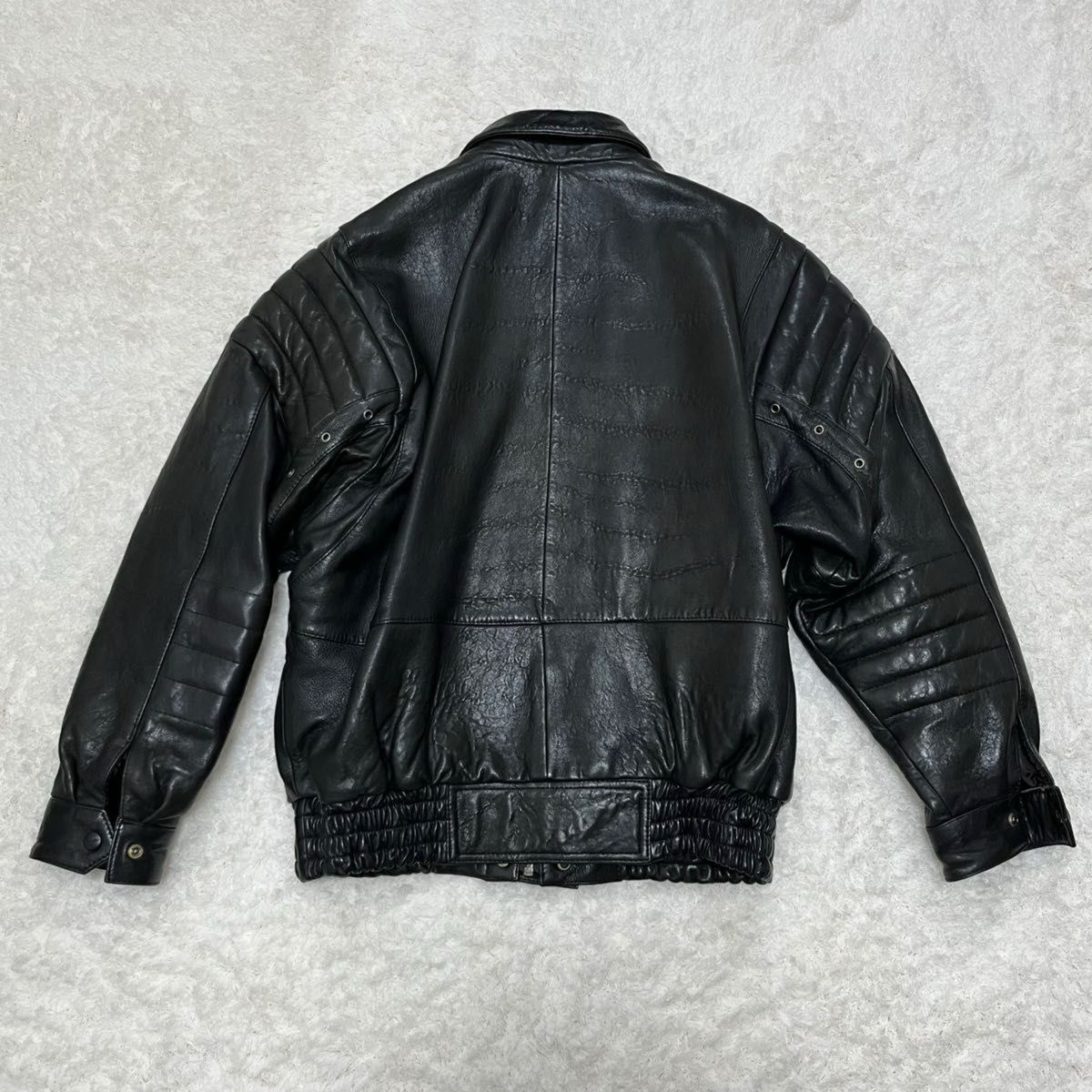 ミラノコネクション レザージャケット ライダースジャケット サイズM ラムレザー イーグルマーク フライトジャケット 中綿