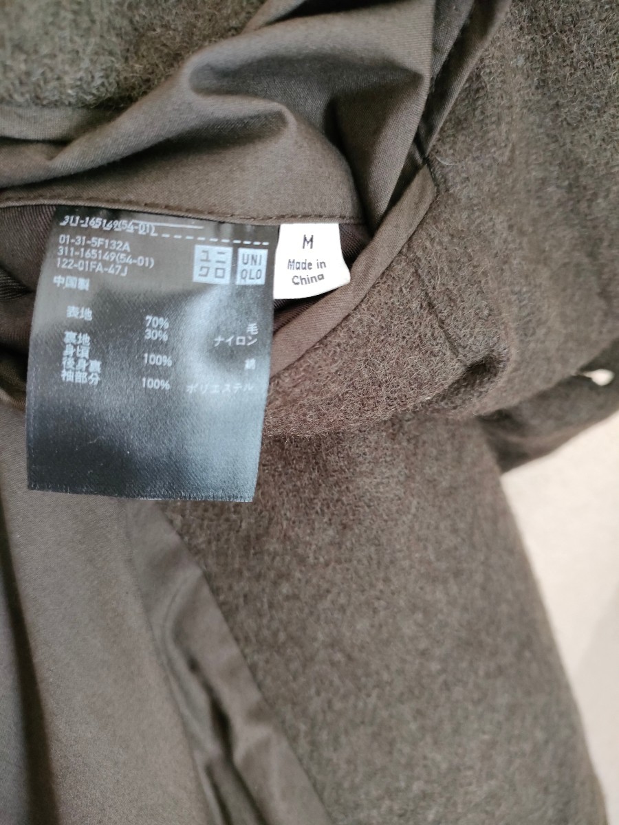 希少 美品 Mサイズ UNIQLO U LEMAIRE ウール ブレンド ショールカラー