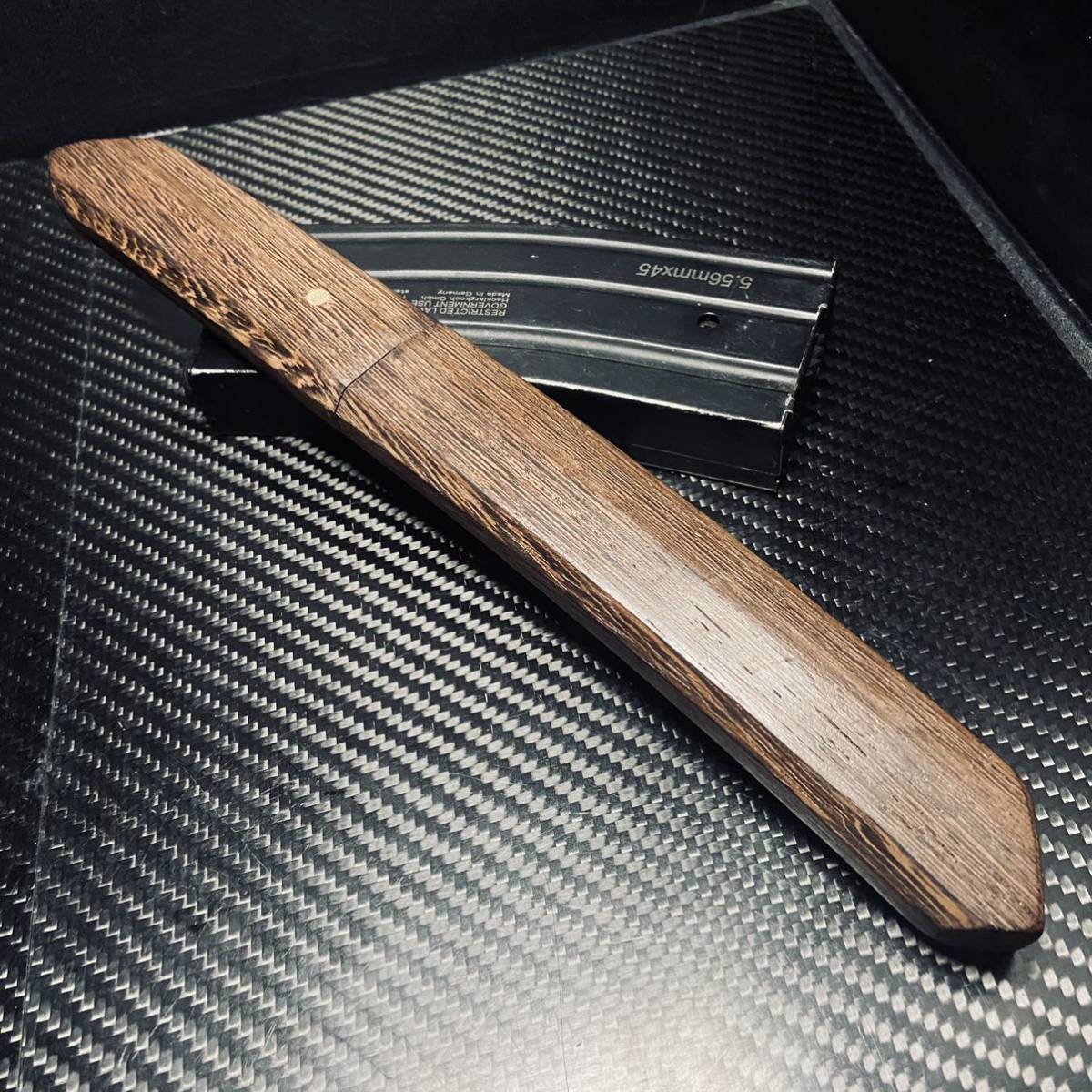 高級木製 短刀 和風短刀 木鞘ナイフ 和式ナイフ 伝統工芸 日本刀型 216g_画像8