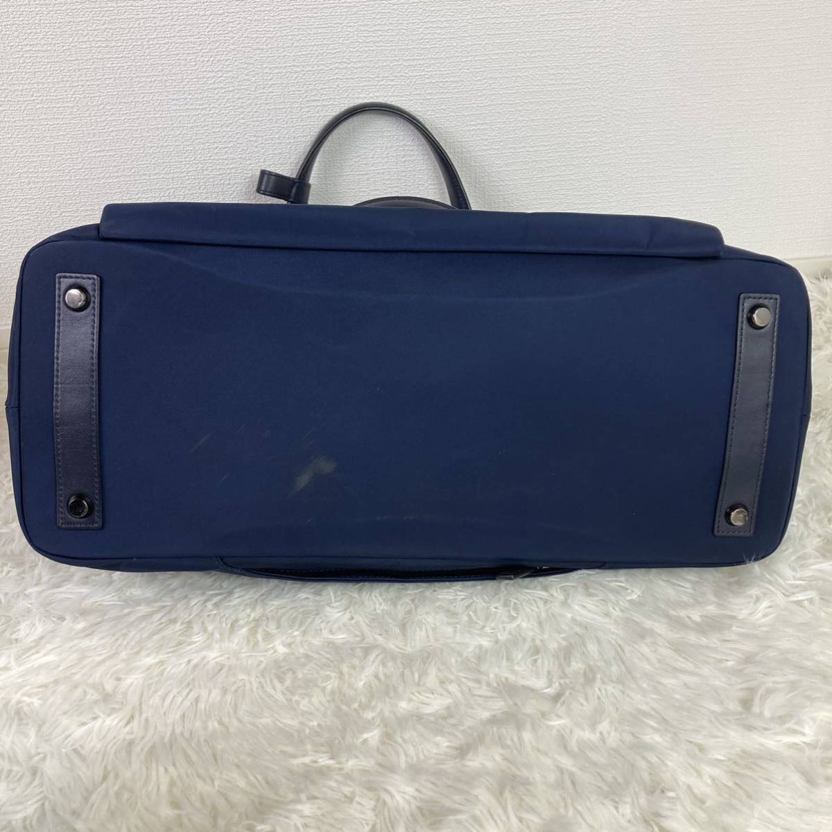 1円【美品 入手困難】TUMI トゥミ ビジネスバッグ ブリーフケース トートバッグ 肩掛け◎ A4◎ メンズ ナイロン レザー 本革 ネイビー_画像8