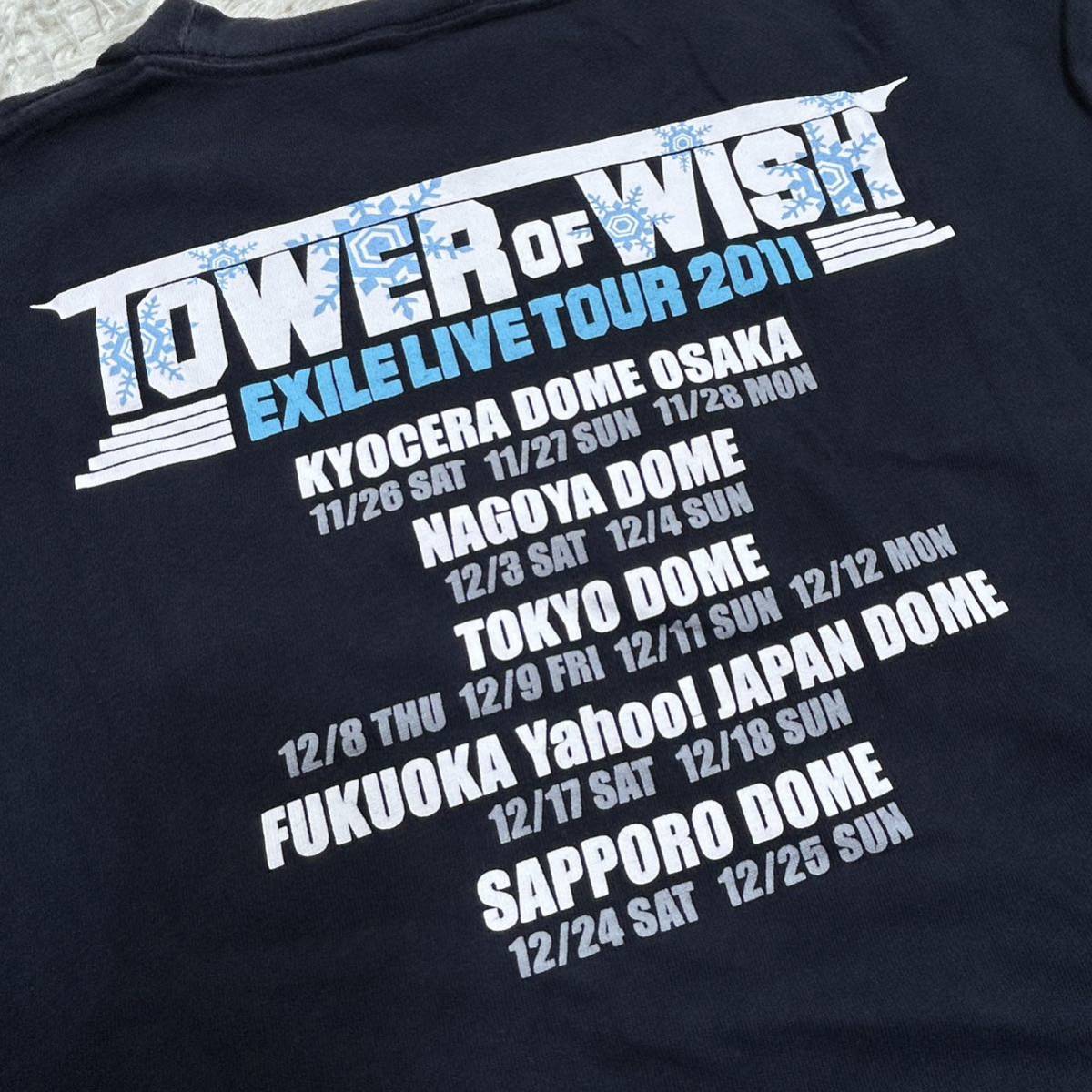 YT1087 【希少】 EXILE エグザイル 2011 ライブツアー TOWER OF WISH Tシャツ Lサイズ 半袖 コットン100％_画像6