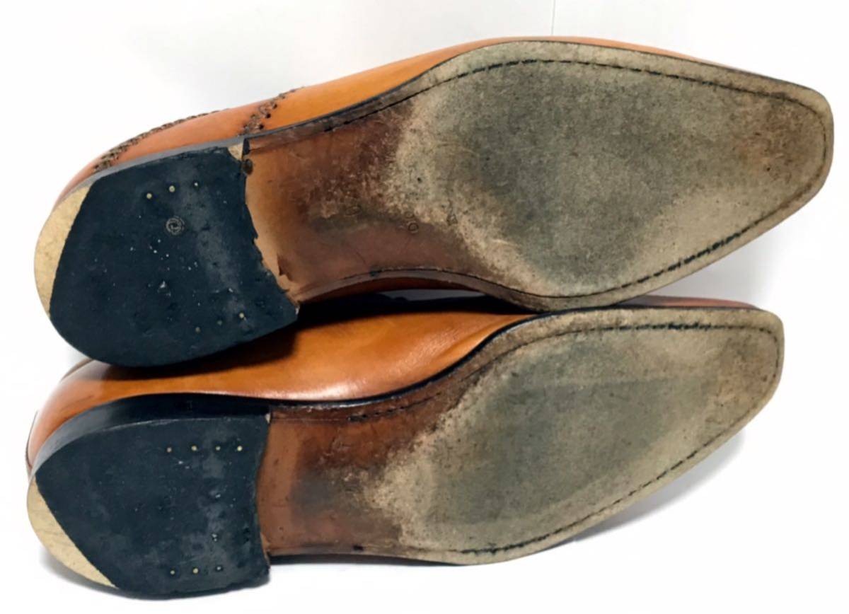 イタリア製　[良品] PALAGIO 40 25㎝　ビジネスシューズ ブラウン プレーントゥ　高級靴　本革　レザー　紳士靴 フォーマル　送料無料！
