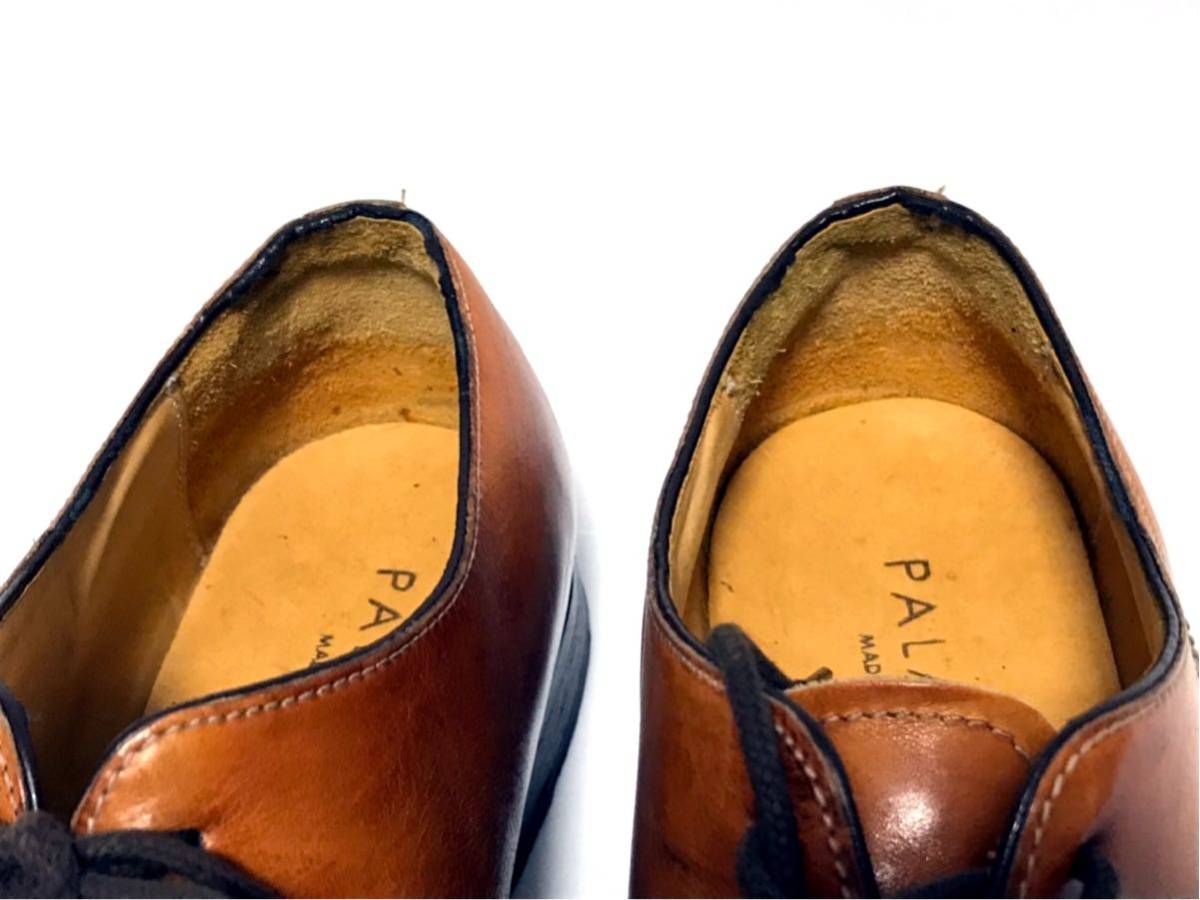 イタリア製　[良品] PALAGIO 40 25㎝　ビジネスシューズ ブラウン プレーントゥ　高級靴　本革　レザー　紳士靴 フォーマル　送料無料！