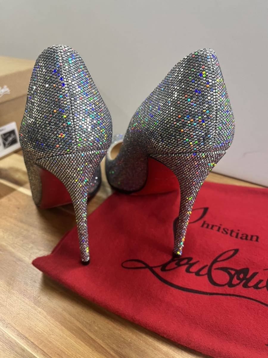 ①【未使用】クリスチャン ルブタン　パンプス louboutinハイヒール グリッターディスコボールマルチ36.5サイズ_画像3