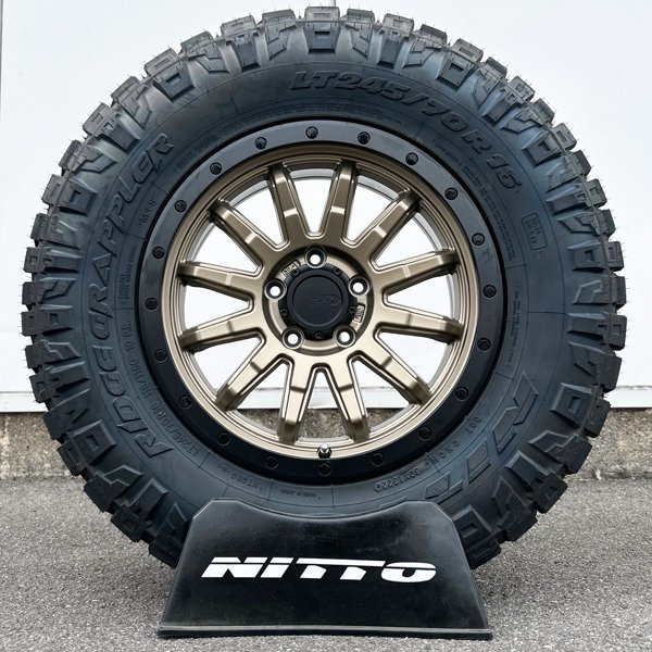 国産 NITTO RIDGEGRAPPLER 245/70R16 16インチ タイヤホイールセット 4本 DELICA D5 RAV4 CX-5 リフトアップ