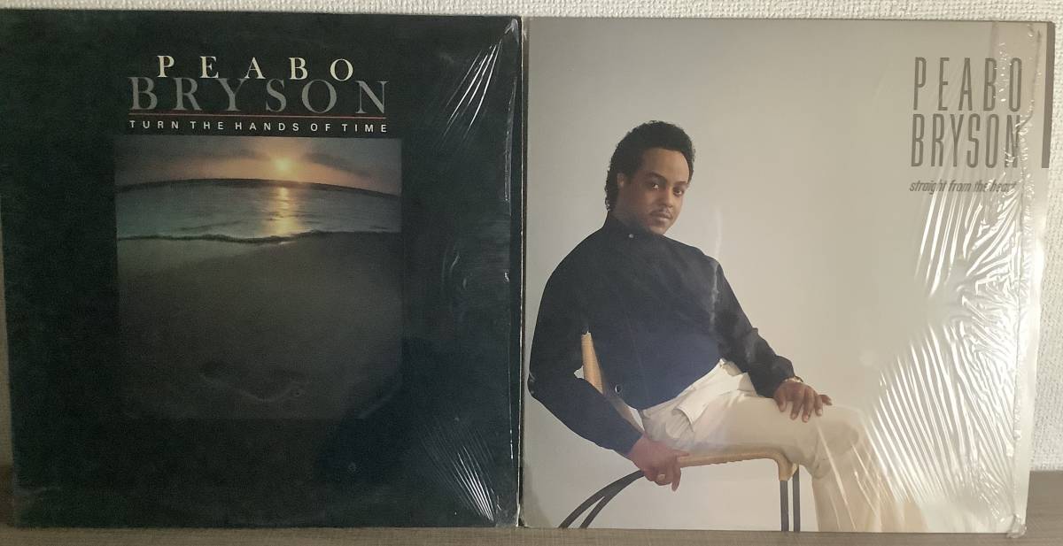 【送料無料】【US Original LP 2枚セット】Peabo Bryson - Turn The Hands Of Time 1981 / Straight From The Heart 1984_画像1